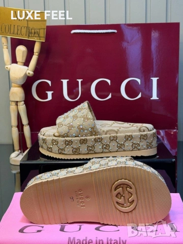 Gucci ⚜️Дамски Чехли с Камъни , снимка 10 - Чехли - 54259978