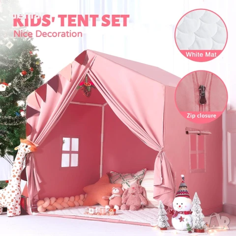 Детска палатка за игра: Розова къщичка с прозорец за деца, снимка 2 - Други - 51168681