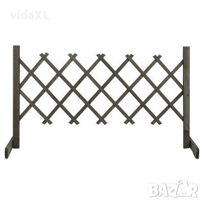 vidaXL Градинска оградна решетка, сива, 120x60 см, чам масив(SKU:314823