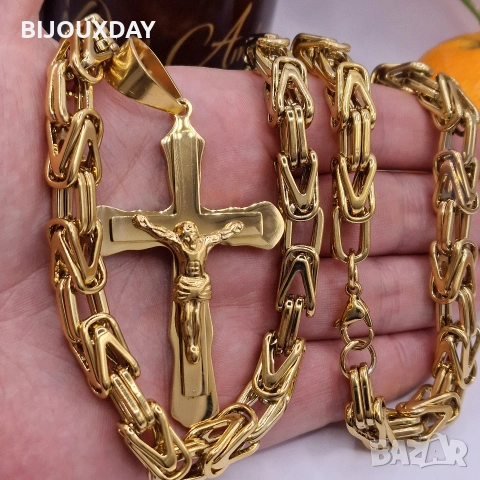 ланец и кръст от медицинска стомана