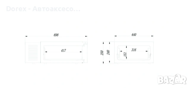 Преносим хладилник- фризер с компресор 30L, 100–240V, 12/24V, снимка 3 - Аксесоари и консумативи - 53796370