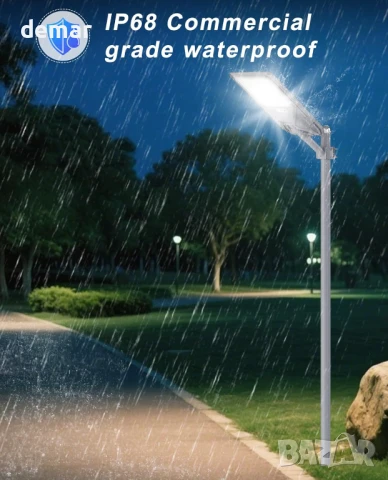 JAYNLT Соларна улична LED лампа, от здрач до зори, сензор за движение, снимка 7 - Соларни лампи - 51338973