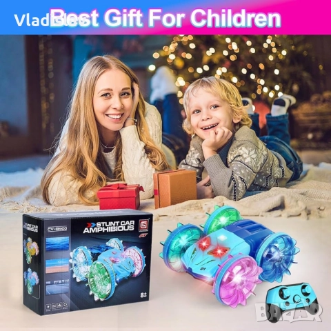 Амфибийна кола с дистанционно управление с LED светлина, 4WD водоустойчива, снимка 9 - Коли, камиони, мотори, писти - 52435284