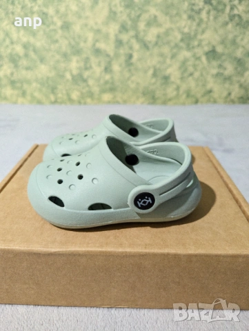 КК Детски чехли тип крокс | цвят мента | номер 23/24 13.5см, снимка 6 - Детски джапанки - 53851075