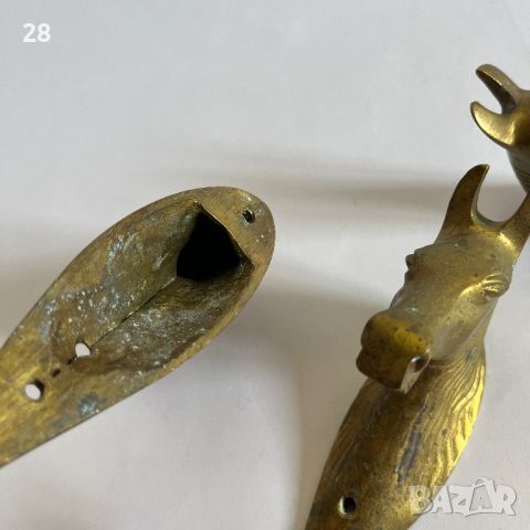 Месингови закачалки кончета винтидж масивен месинг, снимка 5 - Антикварни и старинни предмети - 45400879