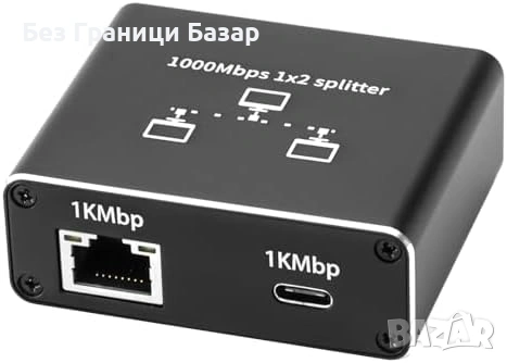 Нов Ethernet Adapter 1 в 2 RJ45 Type-C 1000Mbps за 2 устройства Адаптер интернет, снимка 8 - Друга електроника - 54233574