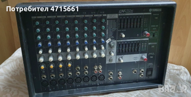 Yamaha EMX512 12 канален миксер със стъпало НЕработещ, снимка 3 - Ресийвъри, усилватели, смесителни пултове - 53180709