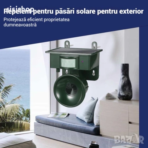 Соларен ултразвуков уред против птици и животни с PIR сензор за движение 4905, снимка 4 - Други стоки за дома - 53993214