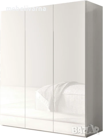 Шкаф Smile внос от Германия бял гланц, снимка 5 - Шкафове - 50616700