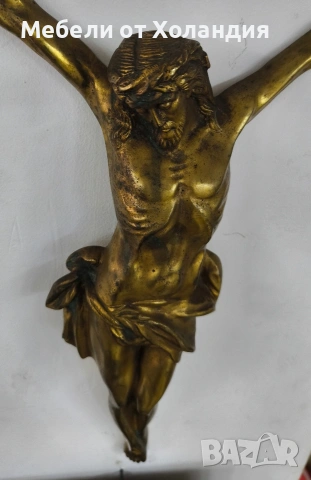 Голямо бронзово разпятие за стена, снимка 7 - Колекции - 53122526