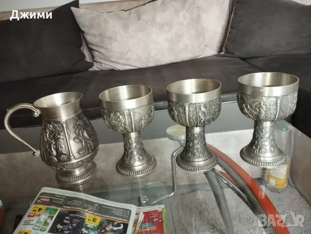 калаено сребърни бокали