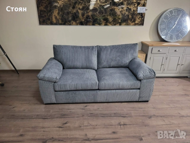 Сив диван от плат с функция сън