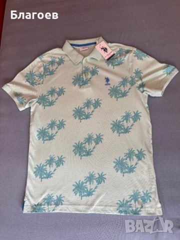 Нова мъжка тениска с яка US Polo