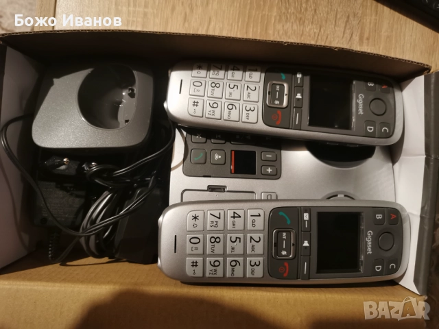 промо Безжичен Gigaset Е560A с 2 слушалки  с голям дисплей hands free, снимка 2 - Стационарни телефони и факсове - 52367626