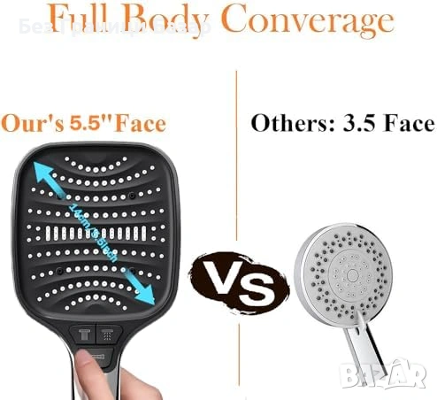 Нова Голяма душ слушалка за ниско налягане с маркуч 1.5 метра за баня, снимка 5 - Други стоки за дома - 53915533