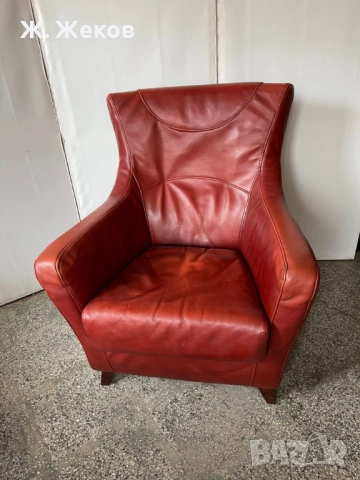 Кожен фотьойл, снимка 3 - Дивани и мека мебел - 52886555