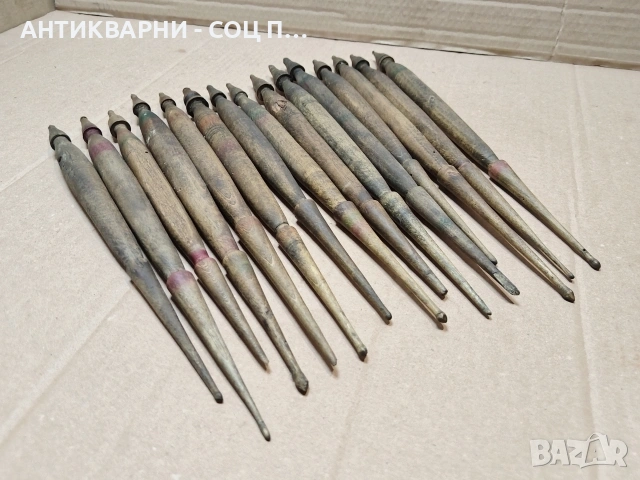 Комплект Стари Ръчно Изработени Дървени Вретена За Прежда / 15 Броя. / НОМЕР 1599., снимка 2 - Антикварни и старинни предмети - 53670140