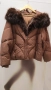 Последен брой! Ефектно яке с красива яка еко косъм Браун , снимка 4