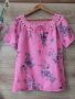 Нова розова блузка на цветя с дантела , снимка 1 - Тениски - 45369277