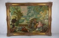 Голям стар гоблен с барокова рамка, снимка 1