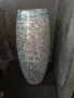 Стъклена ваза с ръчно нанесен декор 26 см, снимка 1