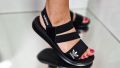 Дамски сандали Adidas Реплика ААА+ черно, снимка 2