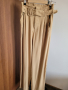 Дамски бежов панталон с висока талия и колан, снимка 1