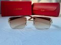 Cartier висок клас слънчеви очила Мъжки Дамски слънчеви с дървени дръжки, снимка 10