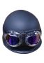 Ретро каска с очила за мотор Черен мат А- 24-А, снимка 1 - Аксесоари и консумативи - 45299245