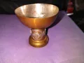 Медна купа винтидж за 1-во място от турнир по бридж в София 1989г Н-100мм и фи 100мм, снимка 1