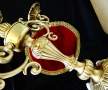 Бронзов свещник,троен свещник,барок 2.8 кг., снимка 5