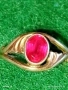 Винтидж сребърен пръстен СССР с червен Рубин майсторска ръчна изработка 31141, снимка 10