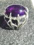 Сребърен пръстен с Аметист , снимка 2