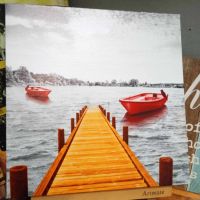 картина пано Езеро с лодки от Италия, снимка 2 - Картини - 45680256