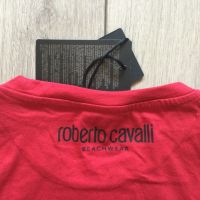 НОВА оригинална червена памучна тениска ROBERTO CAVALLI размер L от Италия, снимка 4 - Тениски - 45238162