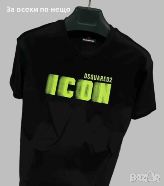 Icon DSQUARED2 Мъжка Черна Тениска👕Мъжка Блуза С Къс Ръкав В Черен Цвят Айкън Дискуаред2 Код I_7, снимка 1