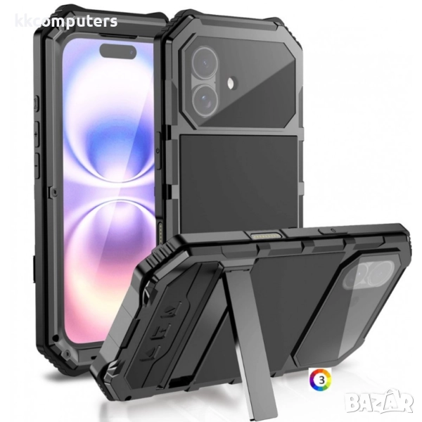 R-JUST Калъф с Протектор за iPhone 17 | Удароустойчив, Водоустойчив (IP54) | Вграден стойка, снимка 1