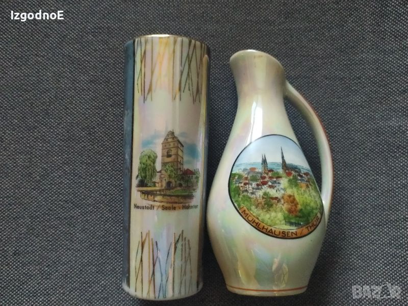 Немски порцеланови красоти, порцеланова ваза и каничка , снимка 1