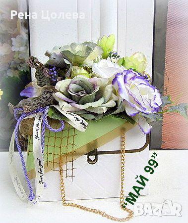 Подаръчна чантичка с цветя, снимка 1