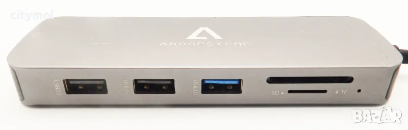 Anoopsyche 10 в 1 USB C хъб, алуминиев, 4xUSB , HDMI 4K, 1080P VGA, SD,TF, PD, 1000 Mb LAN,, снимка 1