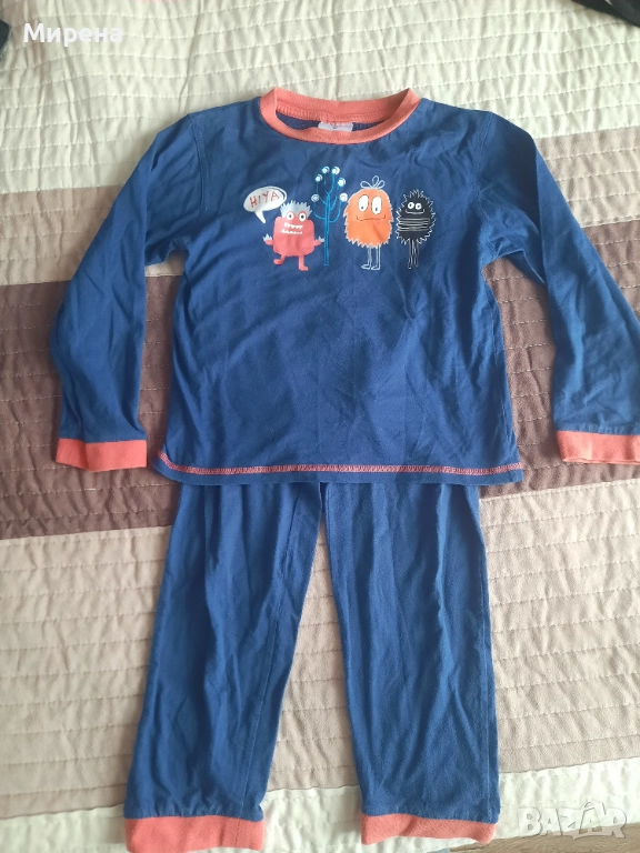 Тънка памучна пижама, без забележки, размер 122-128, снимка 1