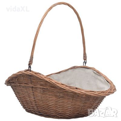 286988 vidaXL Firewood Basket with Handle 60x44x55 cm Natural Willow(SKU:286988, снимка 1