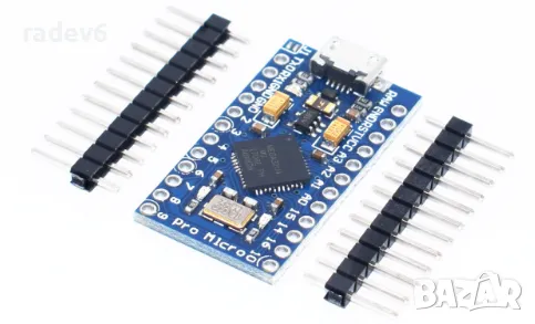 Микроконтролер PRO Micro ATMega32u4, 5V/16MHz, снимка 1