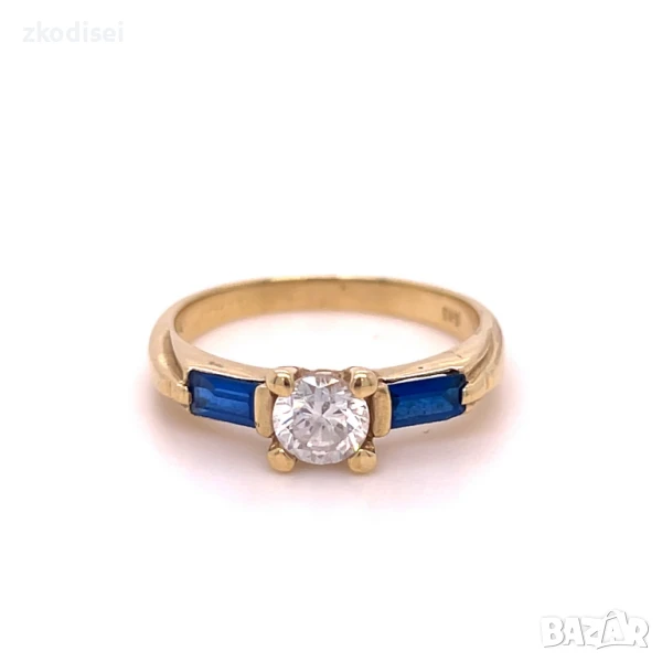 Златен дамски пръстен 3,24гр. 14кр. проба:585 размер:55 модел:23040-1, снимка 1