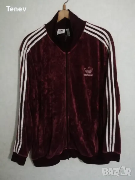 Adidas Originals Beckenbauer Velour XL Maroon велур оригинално горнище , снимка 1