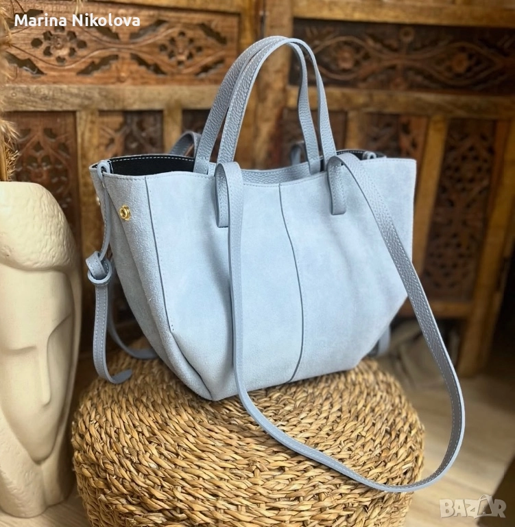 Чанта естествен велур, снимка 1