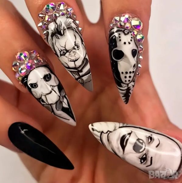 👑 💗Комплект Разкошни Press-on Изкуствени Нокти 24 броя 💋 КОД : nail1020💗 👑 💋 ➡️ 😱Уникалниииии, снимка 1