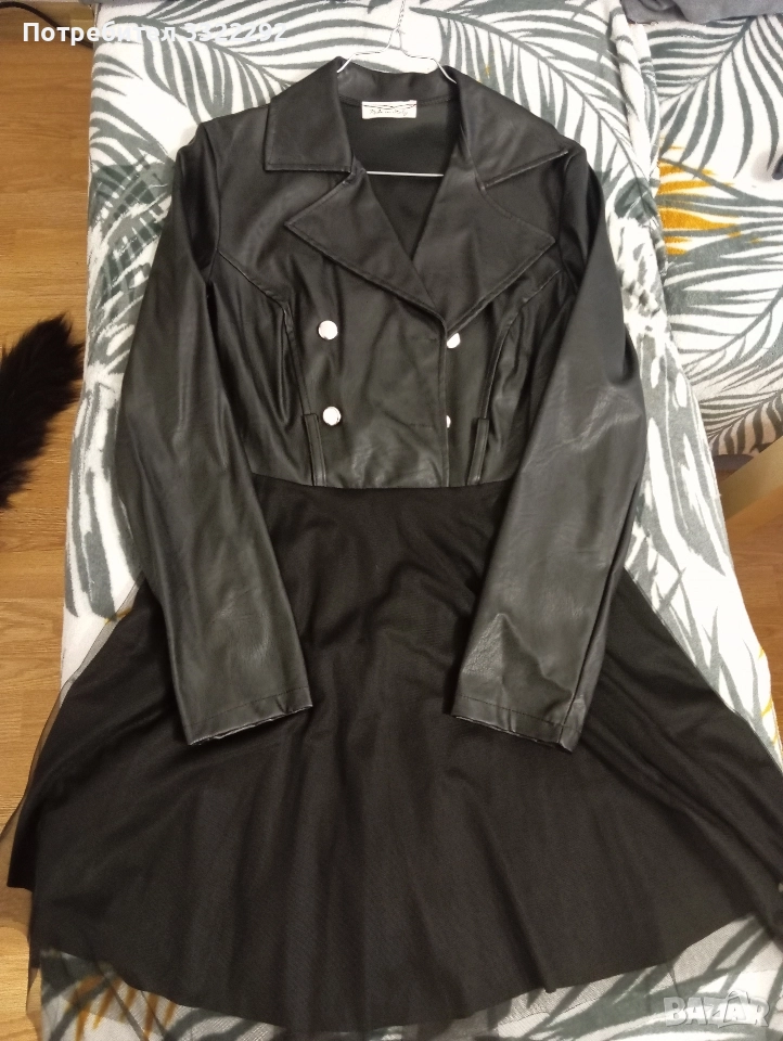 Дамска кожена рокля, M, снимка 1