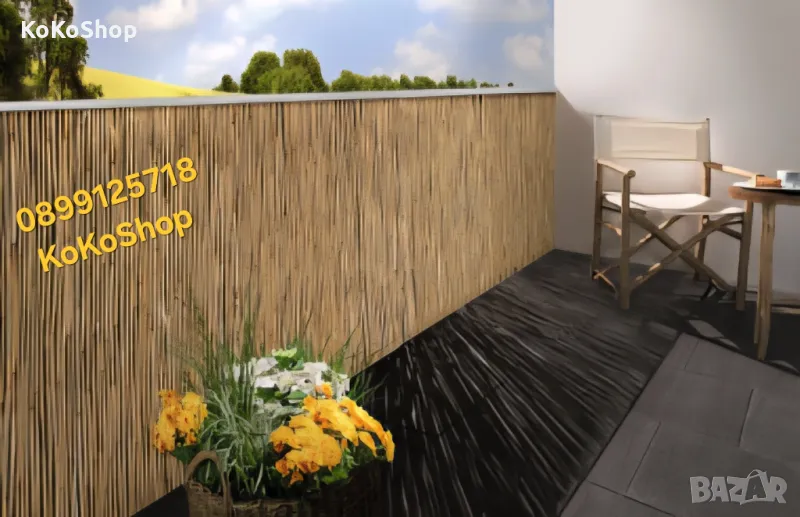 Тръстикова ограда-1х3 м.,ограда от тръстика, снимка 1