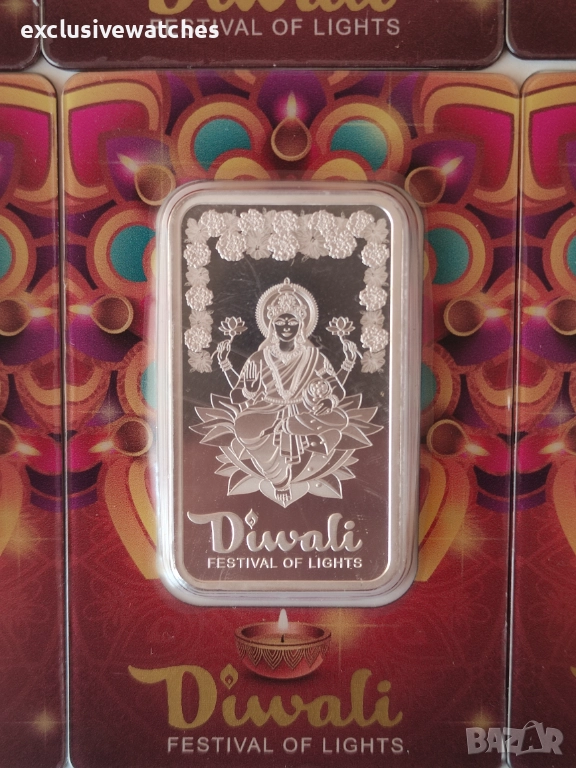 1 oz 999 чисто сребро PAMP Suisse Diwali Festival of Lights, снимка 1
